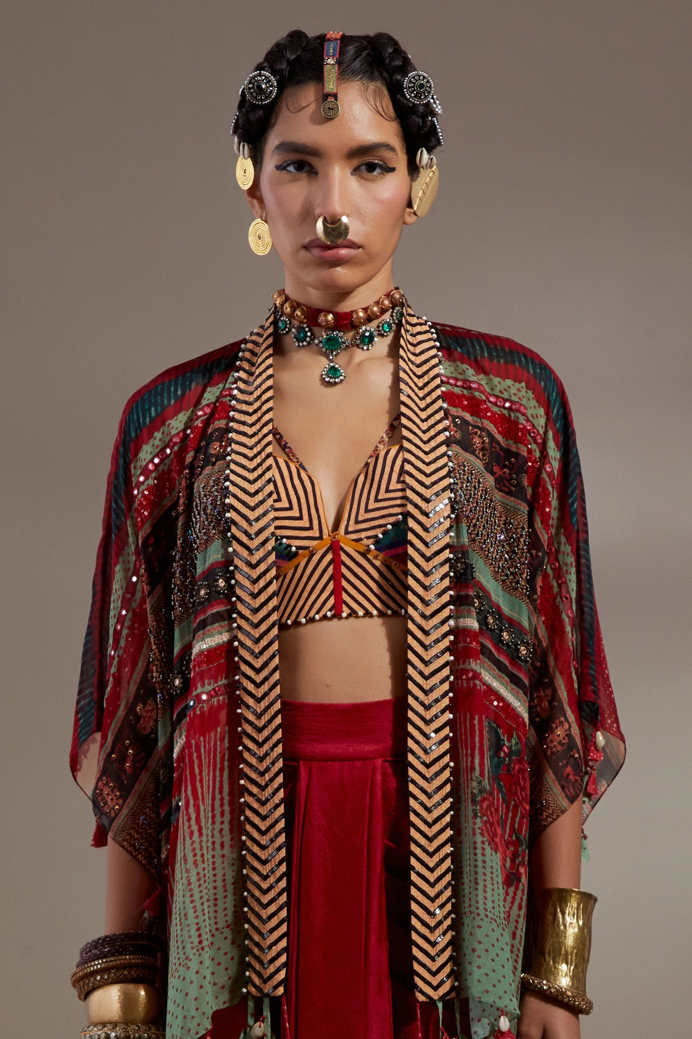 Multi Anka Veni Dupatta Jacket