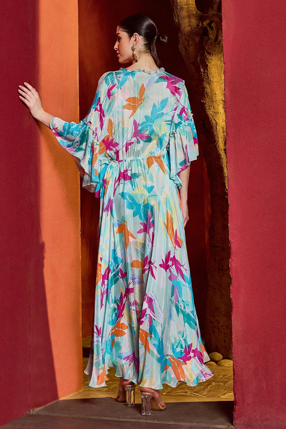 Blue Breeze Asymmetrical Kaftan Dress