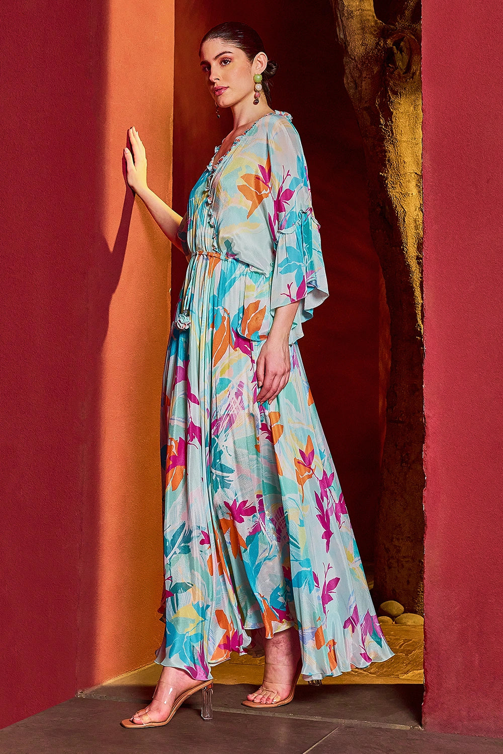 Blue Breeze Asymmetrical Kaftan Dress