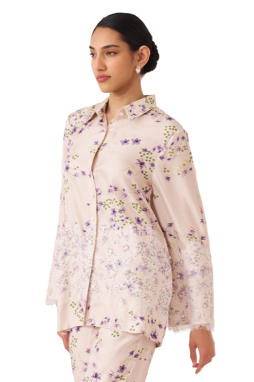 Reverie Printed Lavender Shirt