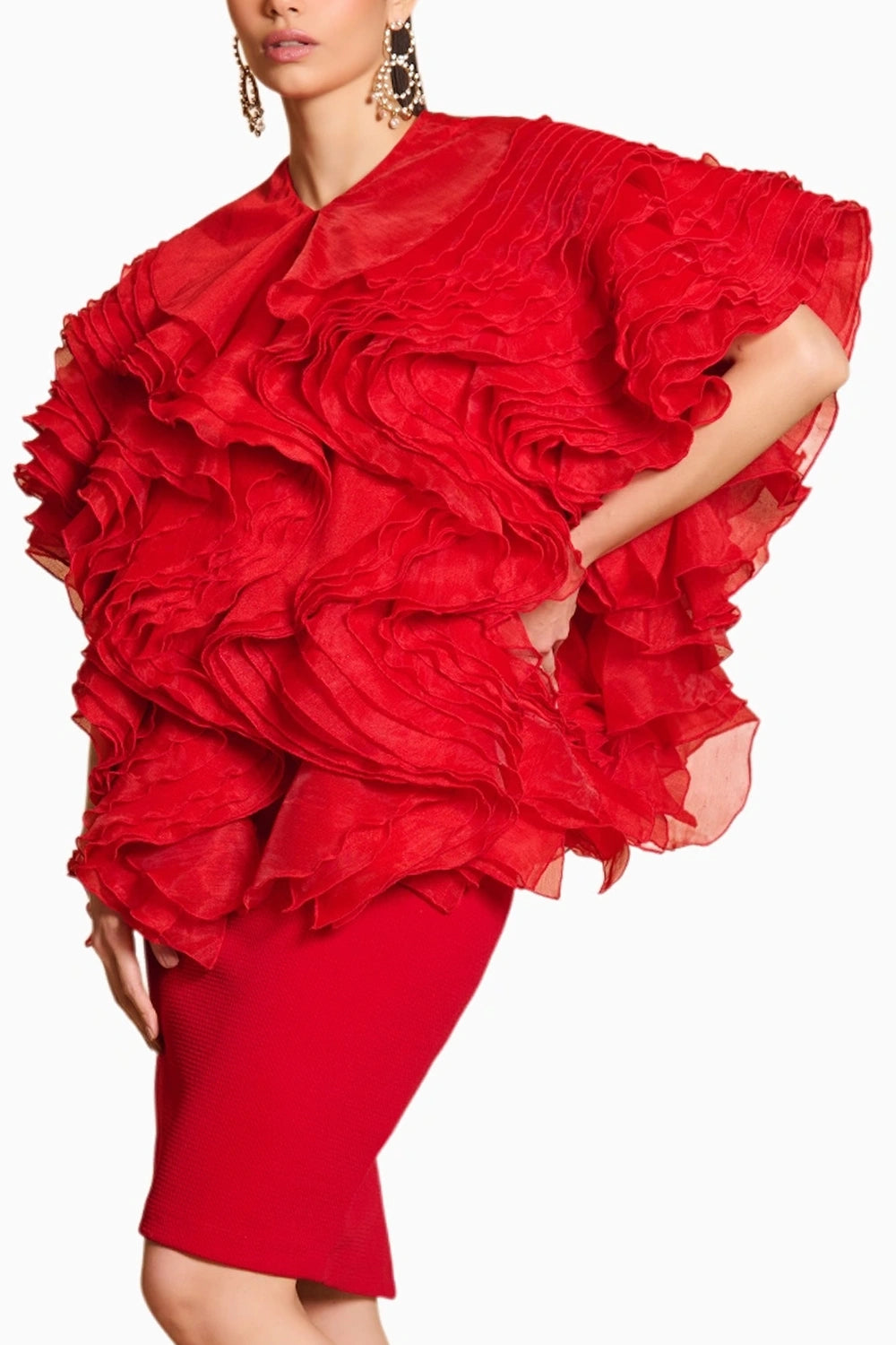 Spectrum Red Ruffle Jacket