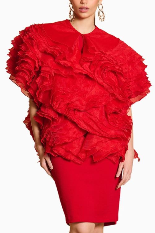 Spectrum Red Ruffle Jacket