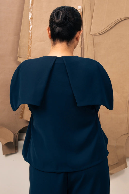 Blue Convertialble Jacket And Trousers Set