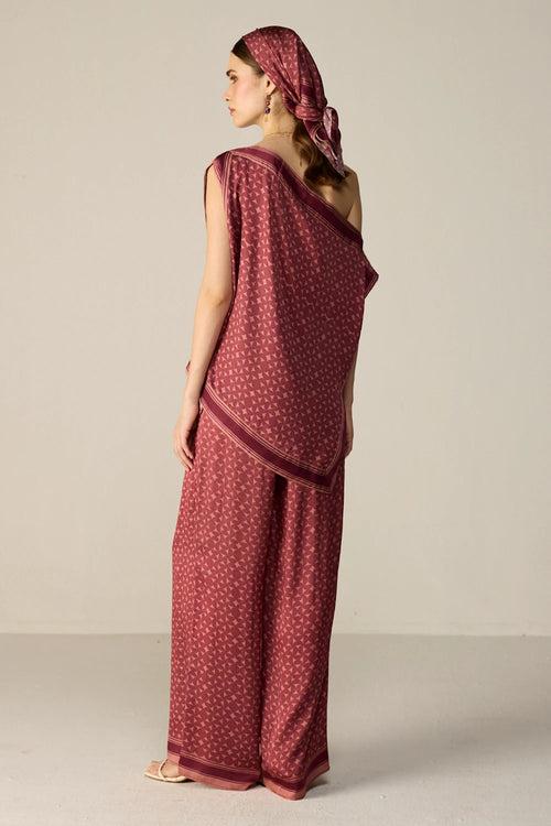 Maroon Freya Top Co-ord Set