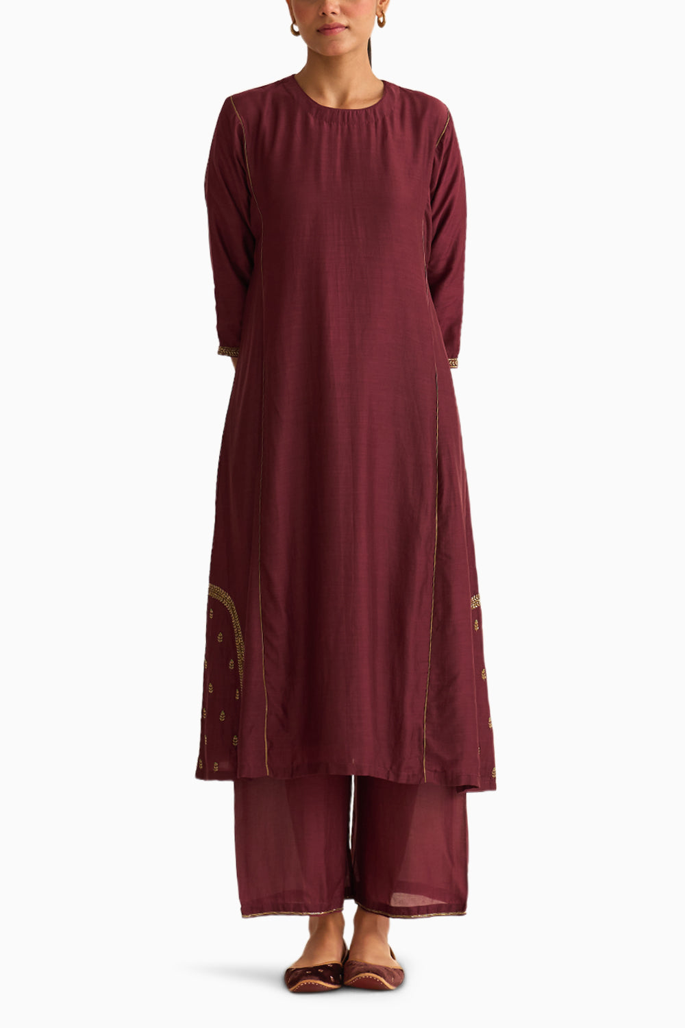 Kumud Deep Wine Kurta Set with Dupatta