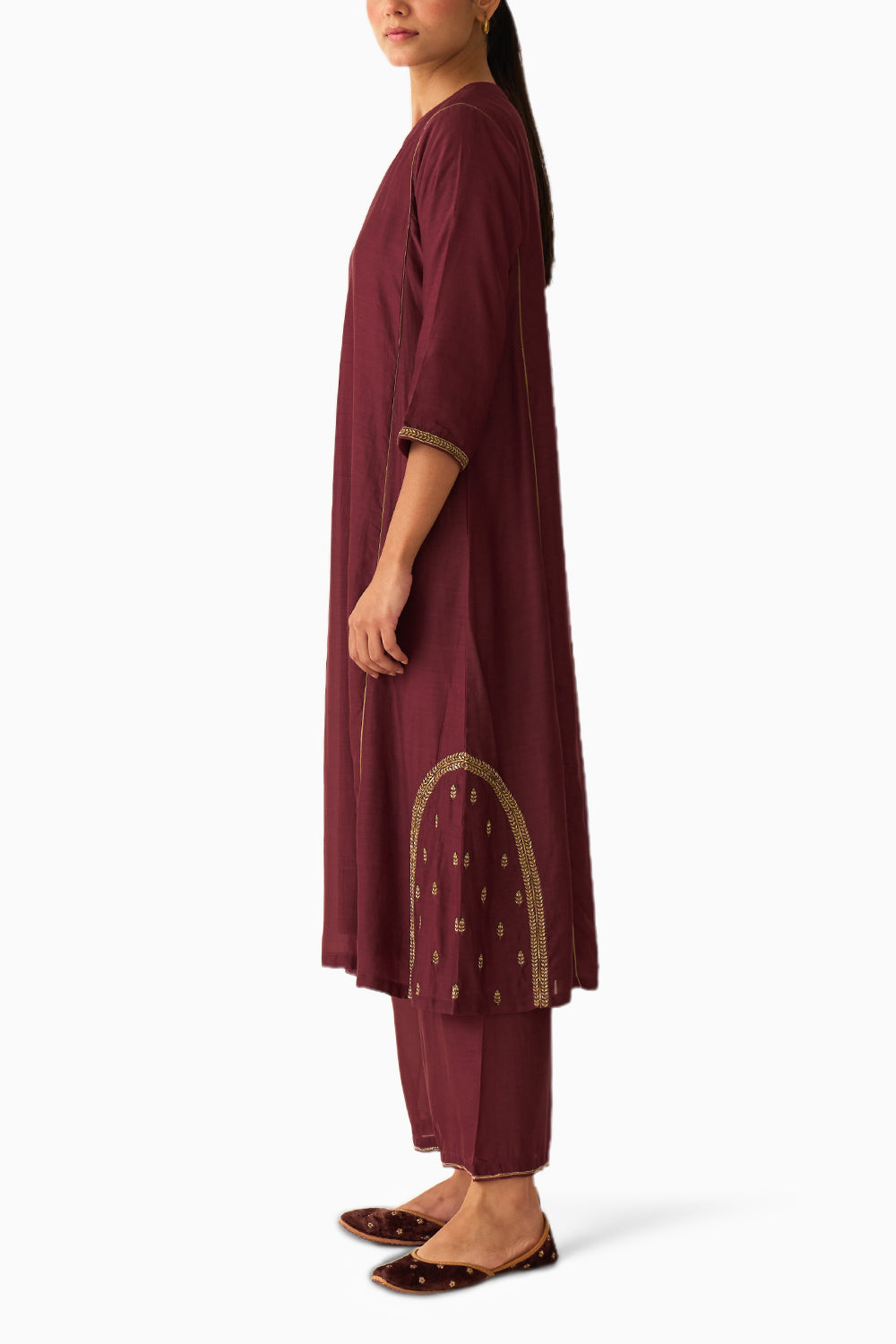 Kumud Deep Wine Kurta Set with Dupatta