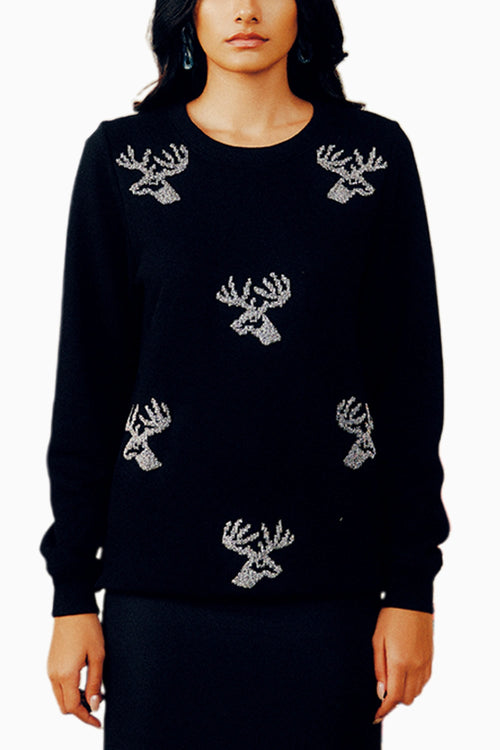 Black Reindeer Sweatshirt