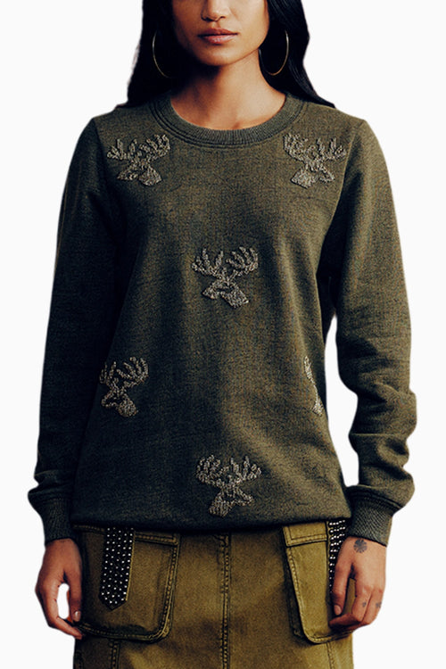 Green Reindeer Sweatshirt