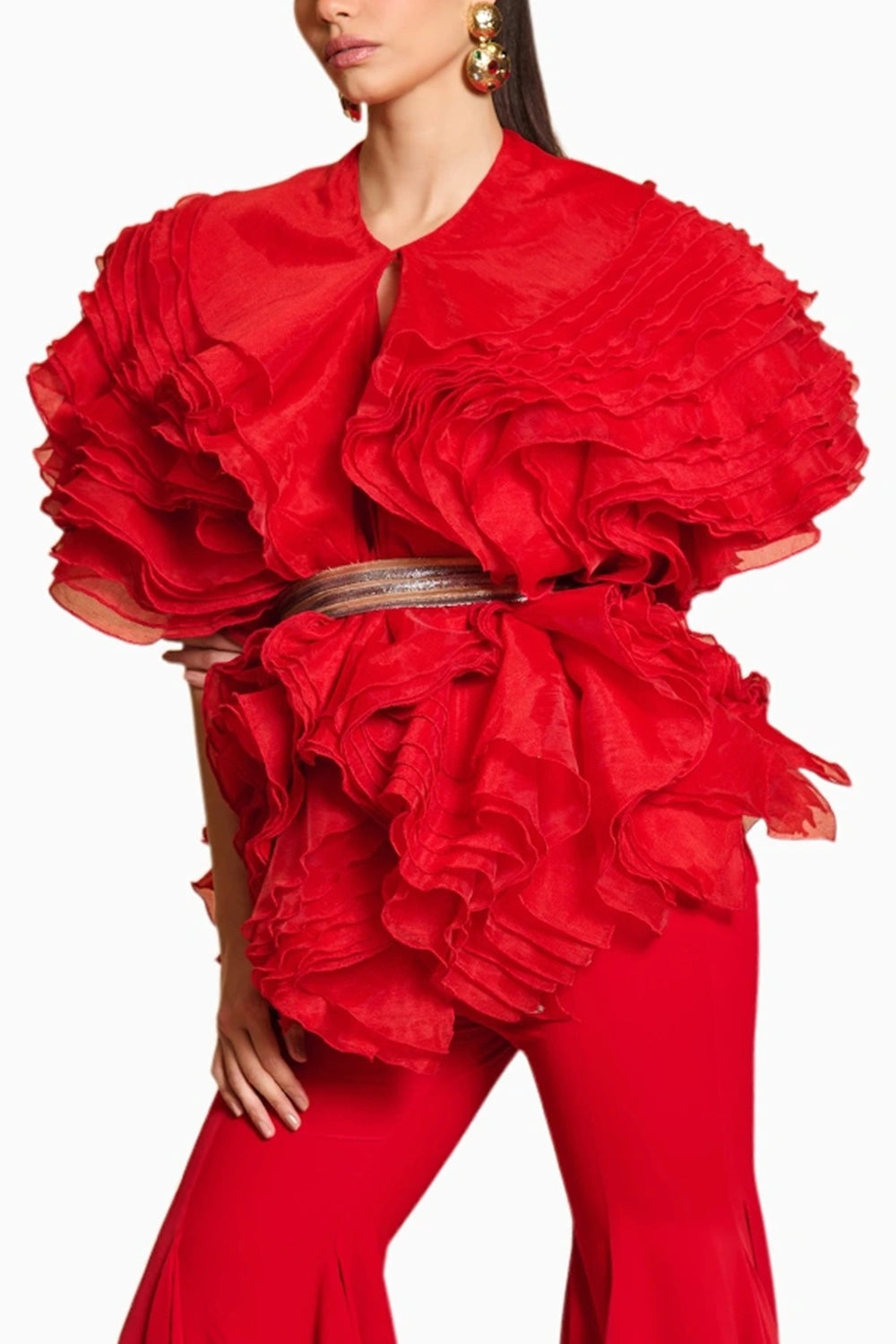 Spectrum Red Ruffle Jacket