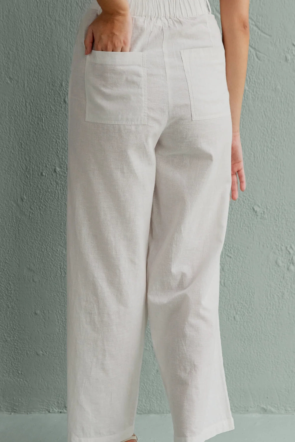 Urban White Linen Pants