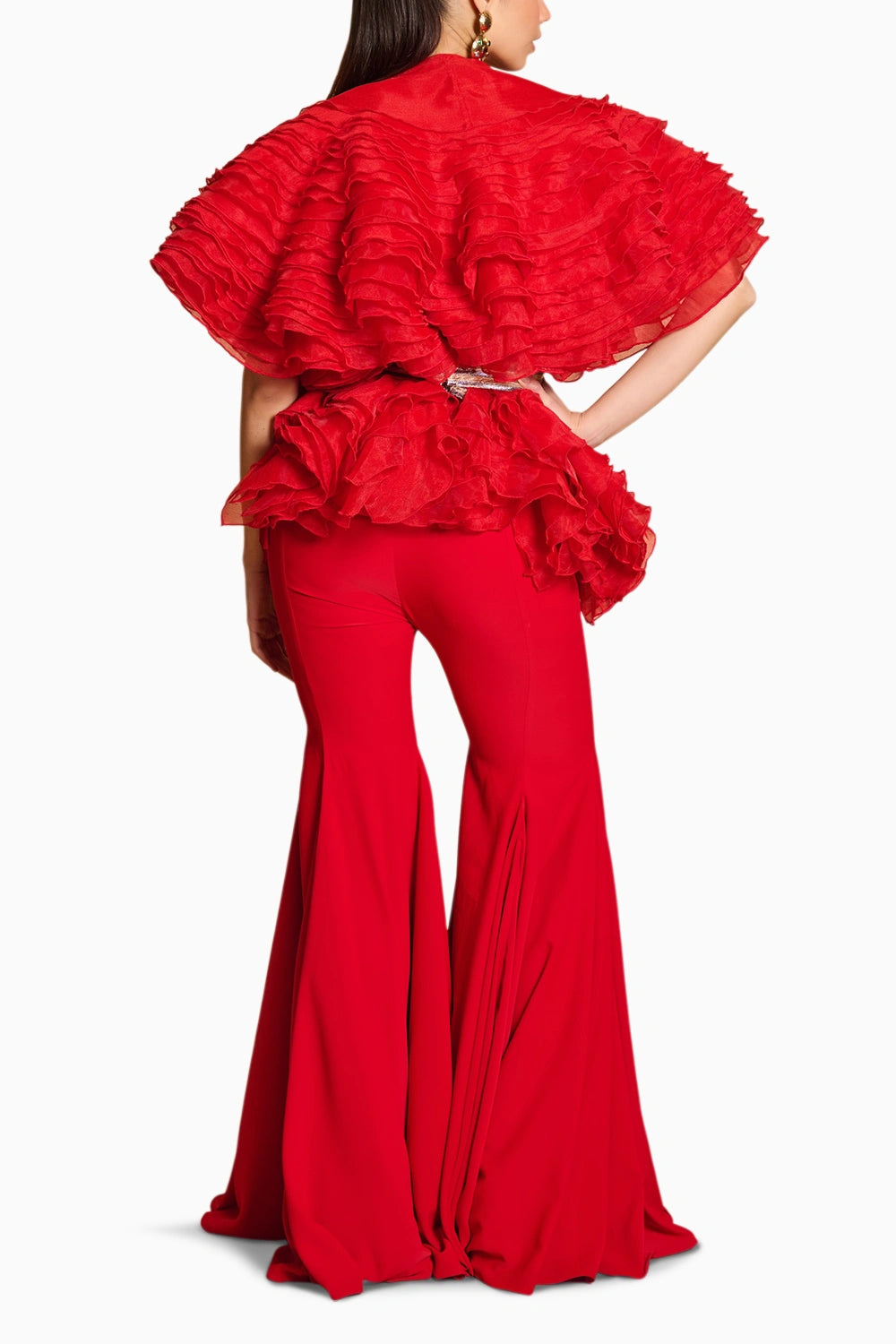 Spectrum Red Ruffle Jacket With Bell Bottoms