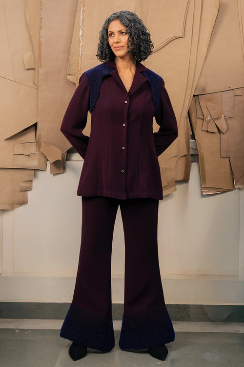 Maroon Celestial Edge Trousers
