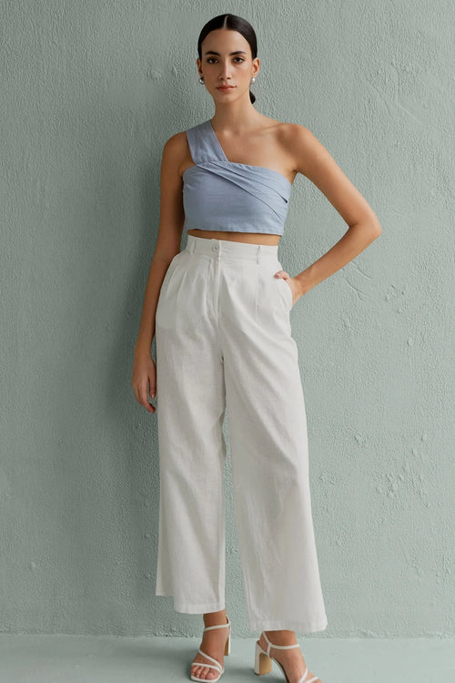 Urban White Linen Pants