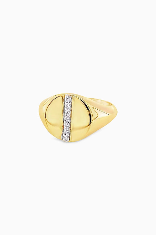Golden Strip Signet Ring
