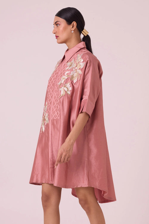 Old Rose Mimi Framed Shirt Dress