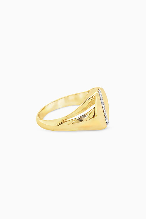 Golden Strip Signet Ring