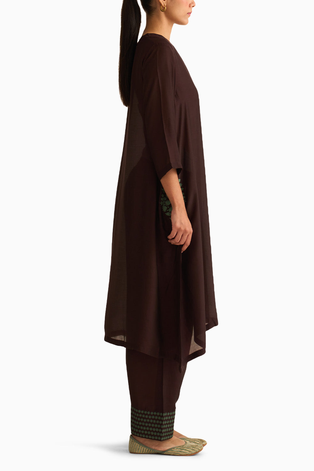 Gia Pocket Style Wine Kurta Set