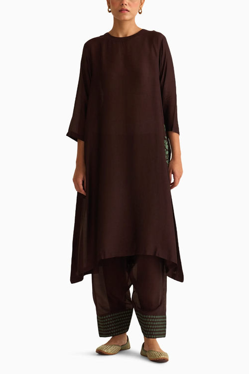Gia Pocket Style Wine Kurta Set