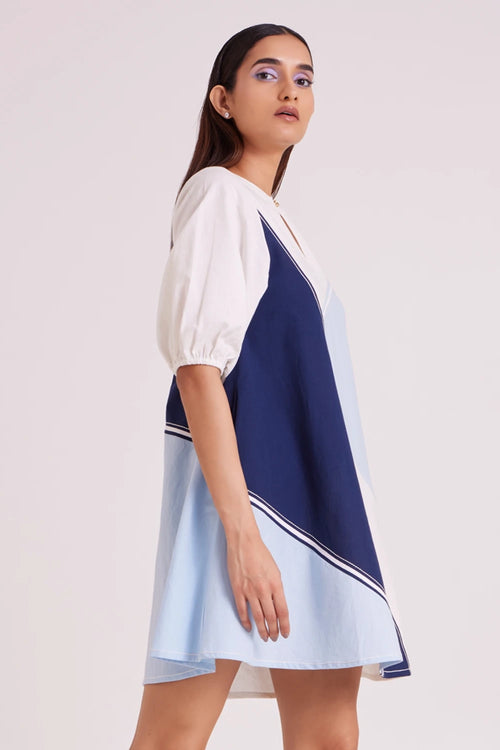 Juno Segmented Tide Short Dress