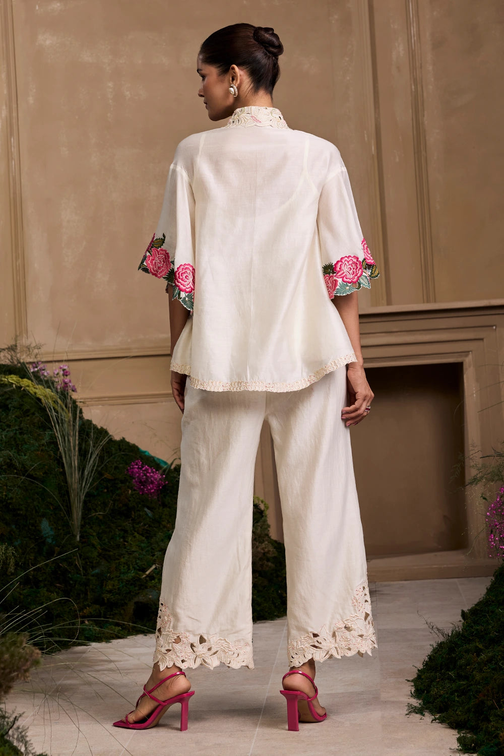 Ivory Rose Shirt With Pants