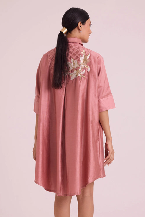 Old Rose Mimi Framed Shirt Dress