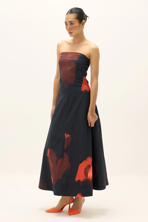 Black Red Nubra Dress