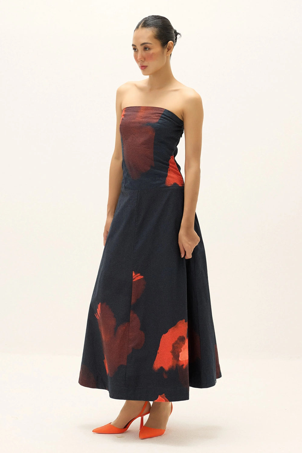 Black Red Nubra Dress