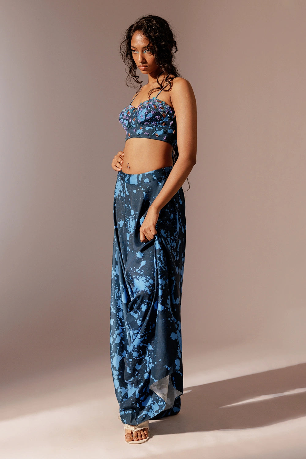 Nysa Embroidered Bustier And Pants Set