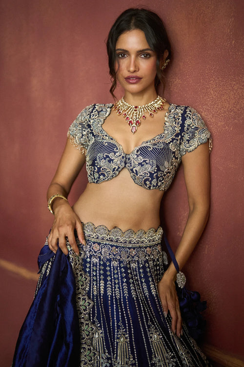 Mor Lehenga Set