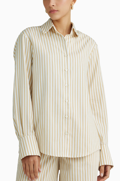 Gold Striped Oversized Shirt