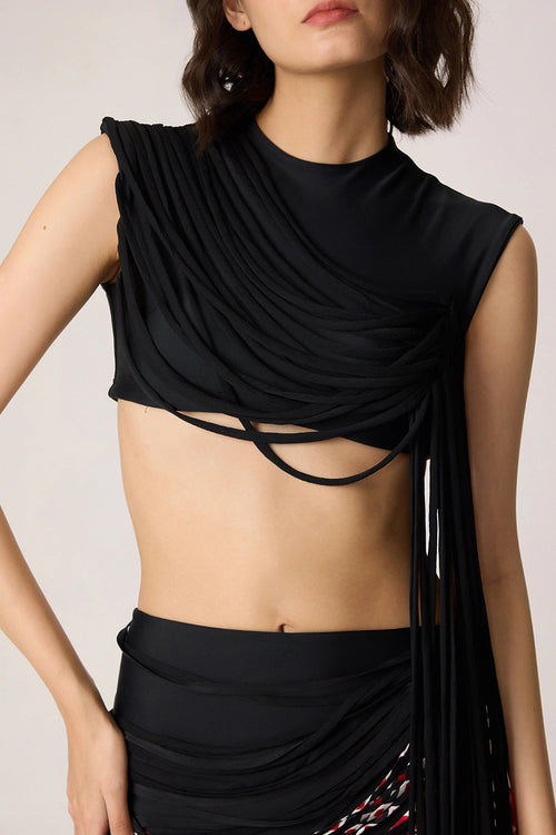 Black Multi Melia Blouse with Eden Skirt