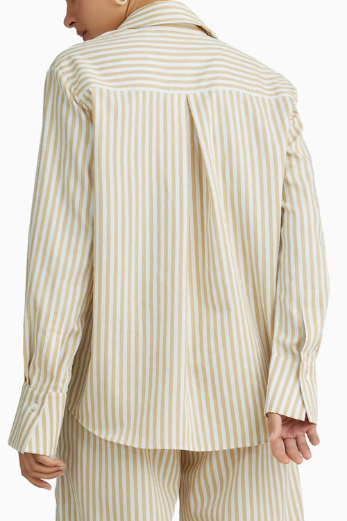 Gold Striped Oversized Shirt