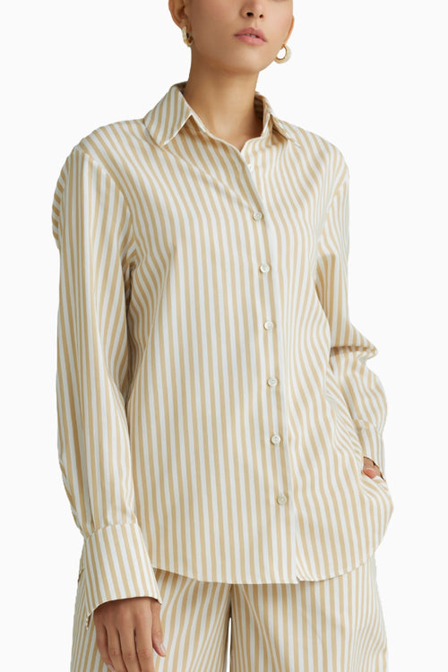 Gold Striped Oversized Shirt
