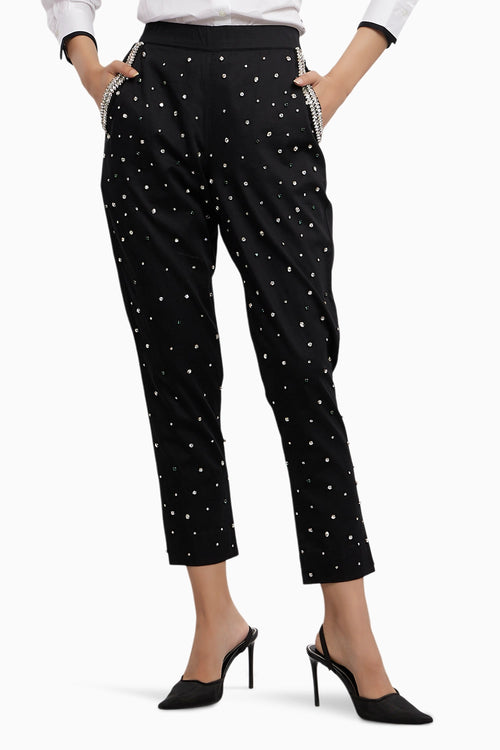 White Tuxedo Small Swarovski Heart Shirt with Pants