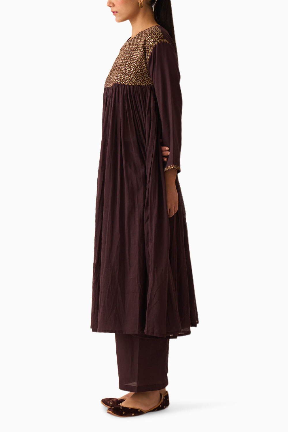 Ruhani Deep Wine Kurta Set