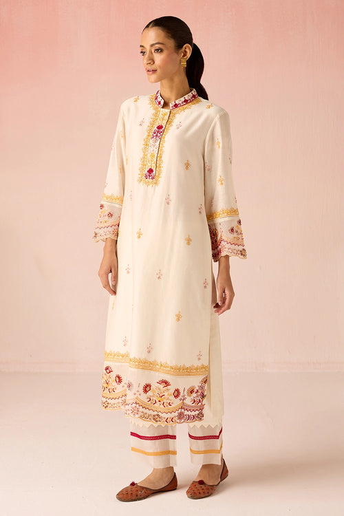 Ivory Bahaara Chanderi Silk Kurta Set