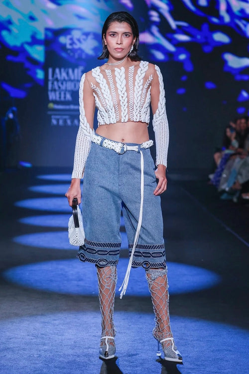 Distressed Blue Denim Bermudas