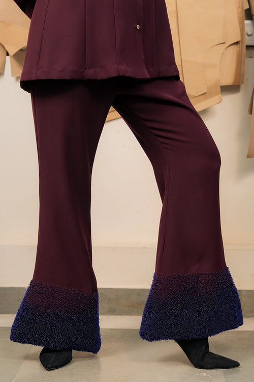 Maroon Armour Jacket And Trousers Set