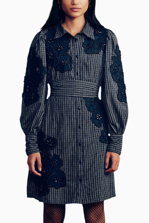 Check Emebllished Dress