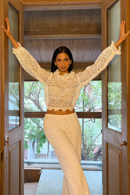 Dahlia White Open Back Blouse