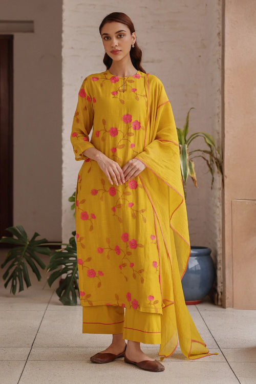 Canary Bloom Kurta Set