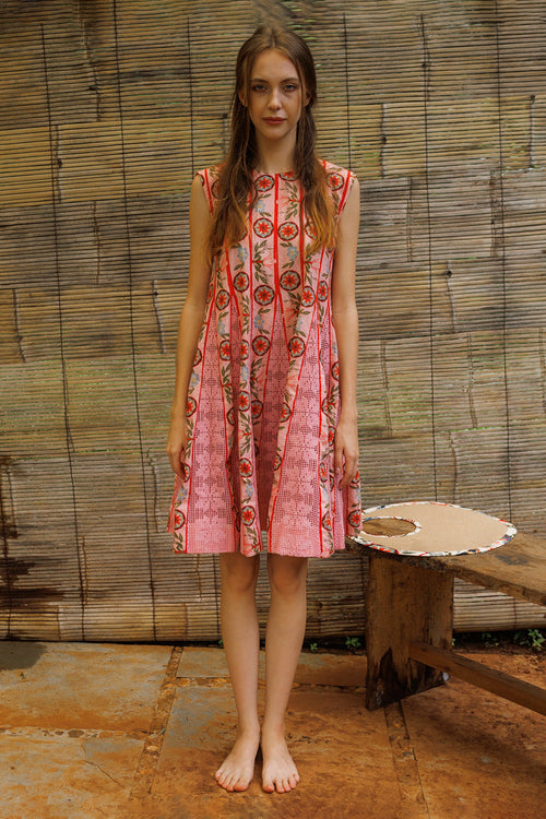 Cloud Pink Whisper Panel Dress