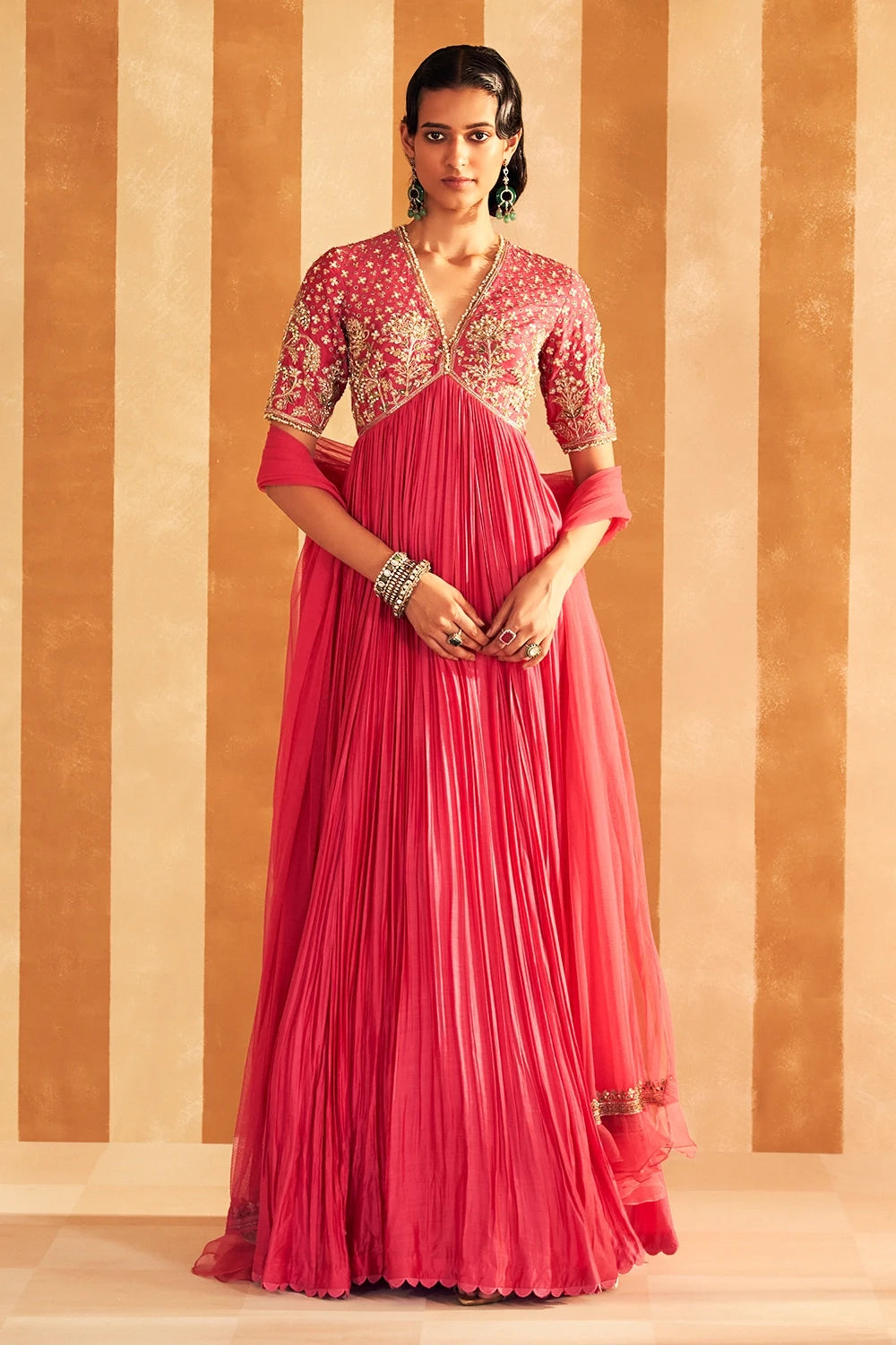 Nafasat Royal Fuchsia Anarkali Set
