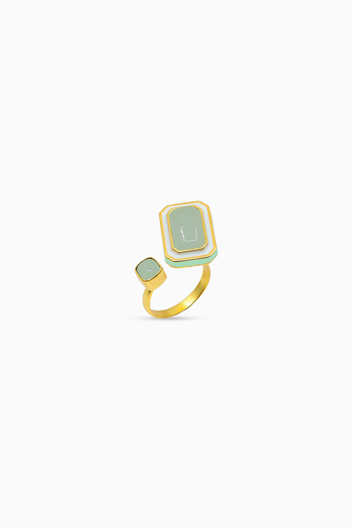 Foggy Green Float Adjustable Ring