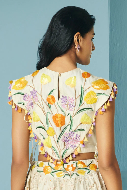 Ivory Tulip Cape Top