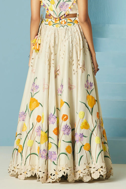 Ivory Tulip Lehenga