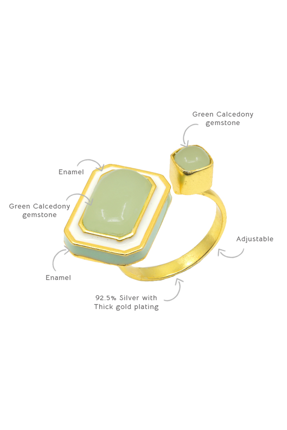 Foggy Green Float Adjustable Ring