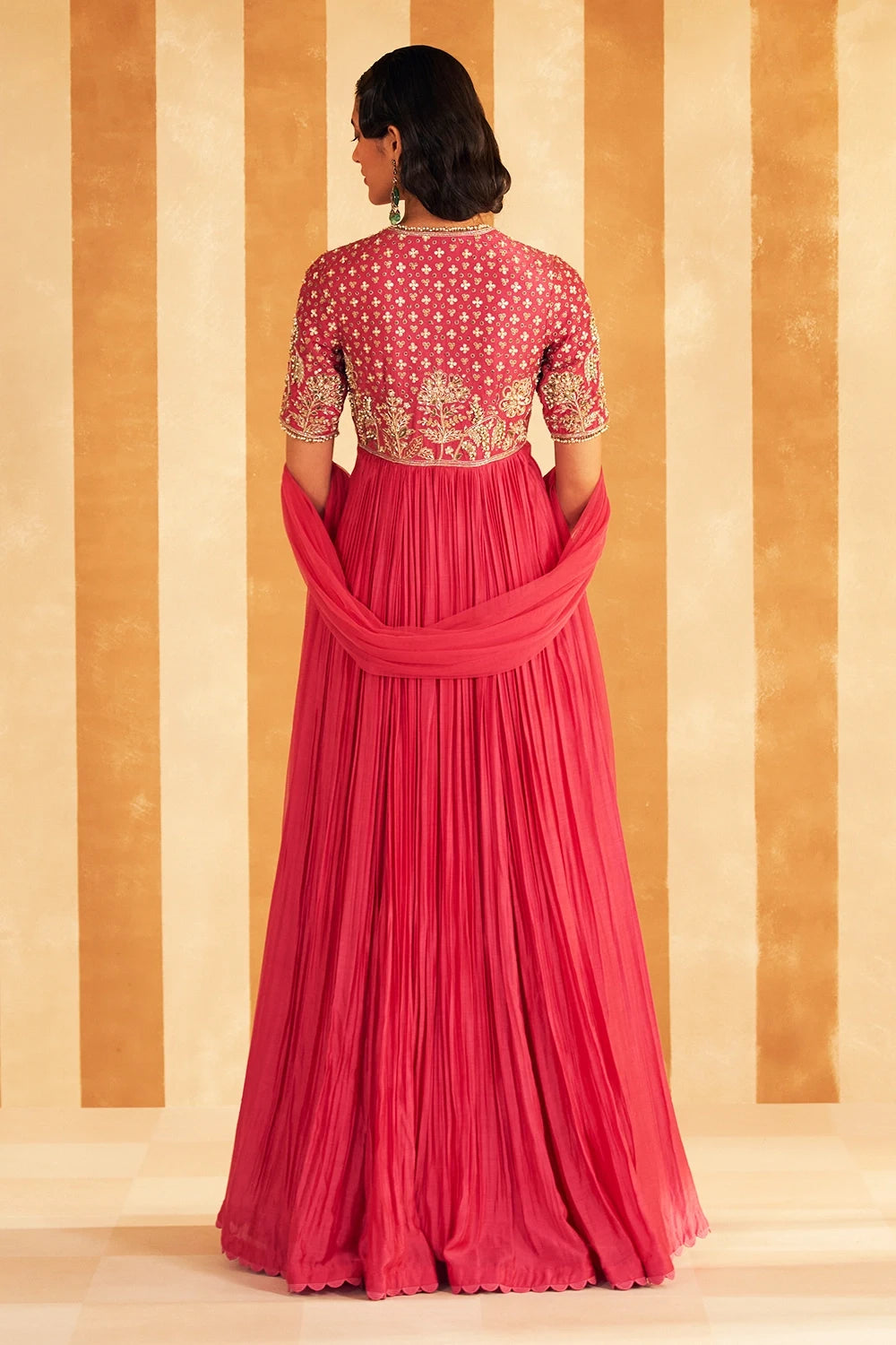 Nafasat Royal Fuchsia Anarkali Set