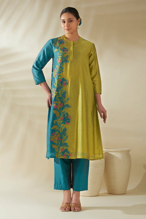 Blue Green Aster Kurta Set
