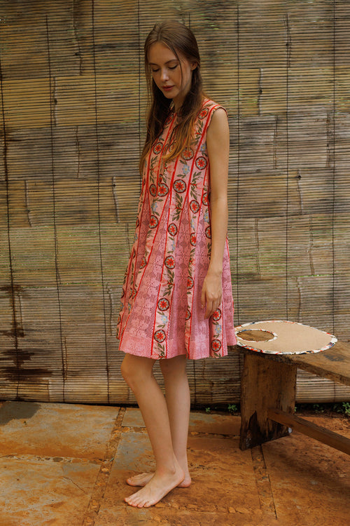 Cloud Pink Whisper Panel Dress